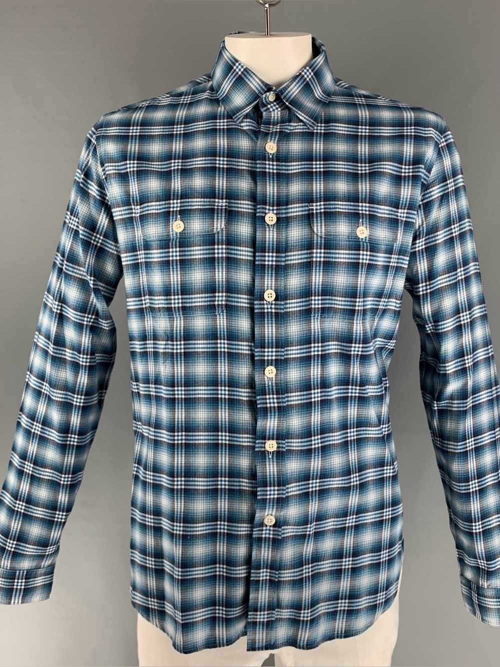 $1100 Tom Ford Electric Cowboy Western Signature Check Shirt